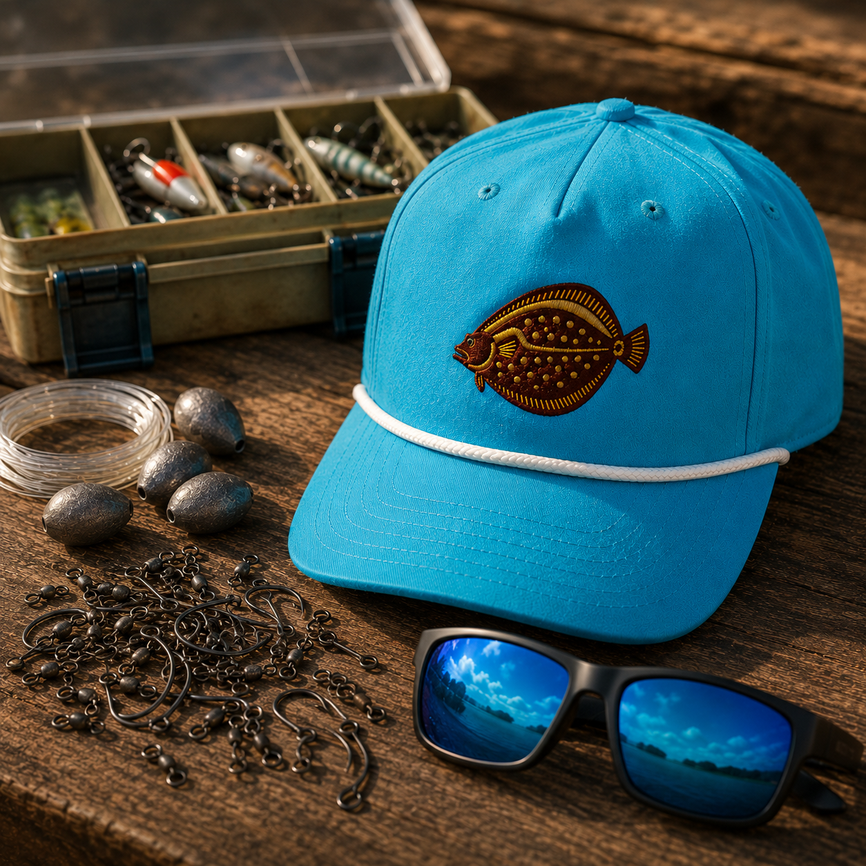 Flounder Golf rope cap